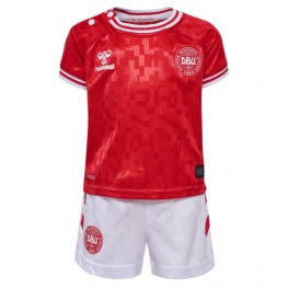 Denemarken Thuis tenue Kids EK 2024 Korte Mouw (+ Korte broeken)
